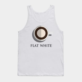 Hot flat white coffee cup top view in flat design style Tank Top